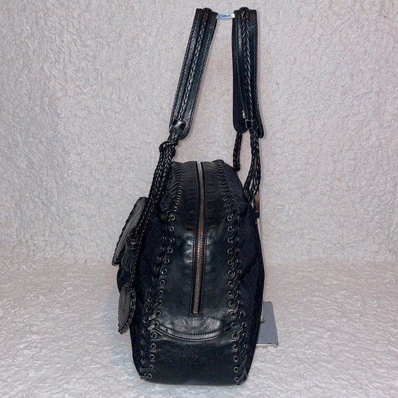 Christian Dior Diorissimo Whipstitch Oblique Heart Charm Shoulder Bag Black - Picture 6 of 16